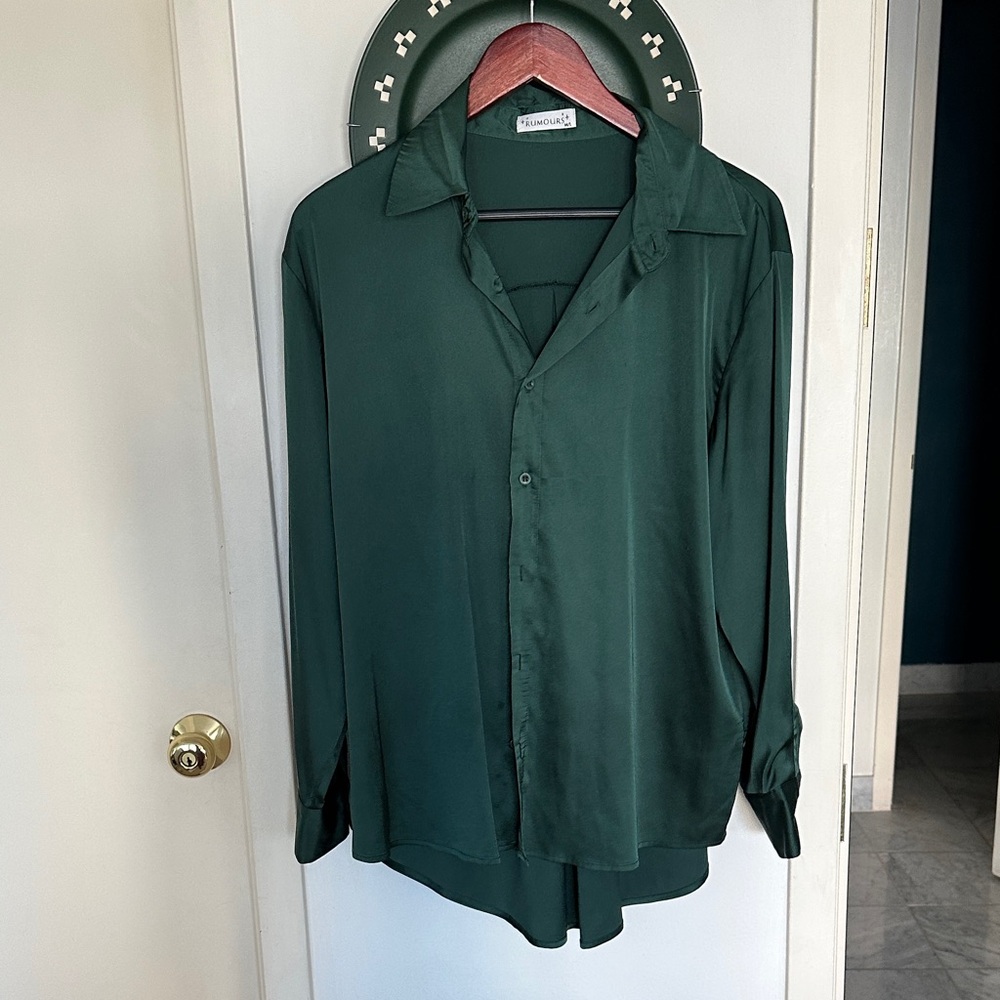 Rumours Dark Green Button Down Shirt